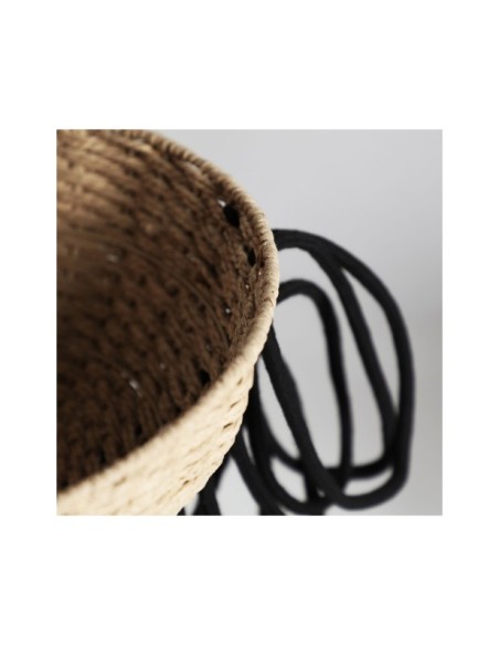 Set 2 Cestos WICA, Fibra Natural / Negro, Natural - Kodu Home Design