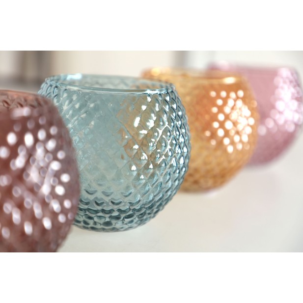 Set 4 Portavelas JUKE, Vidrio /...