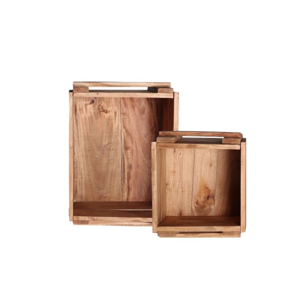 Set 2 Cajas AKVIRAN, Caoba / Marrón -...