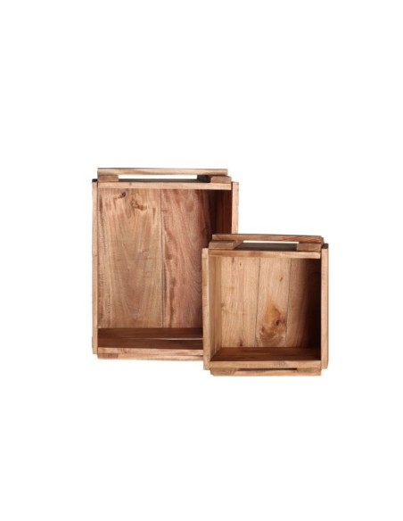 Set 2 Cajas AKVIRAN, Caoba / Marrón - Kodu Home Design
