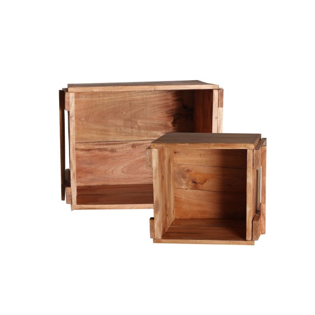 Set 2 Cajas AKVIRAN, Caoba / Marrón -...