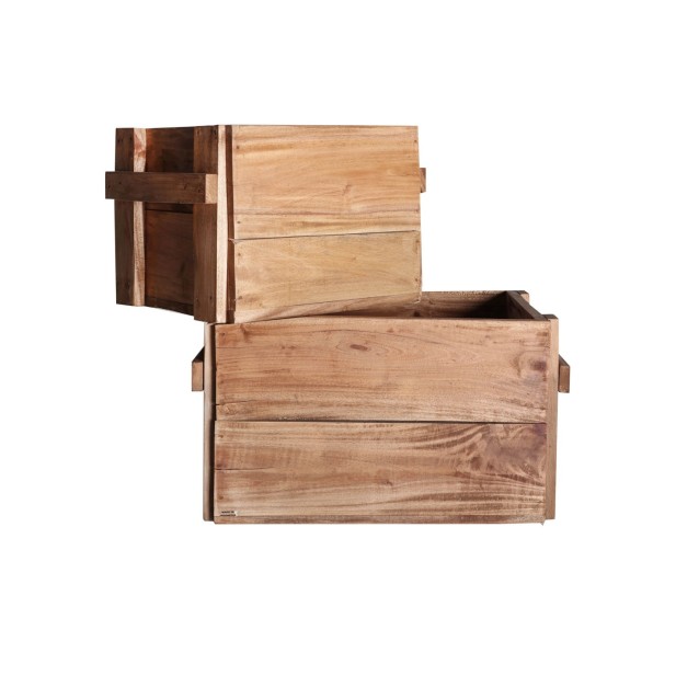 Set 2 Cajas AKVIRAN, Caoba / Marrón -...