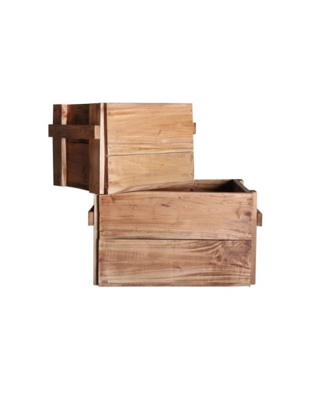 Set 2 Cajas AKVIRAN, Caoba / Marrón - Kodu Home Design