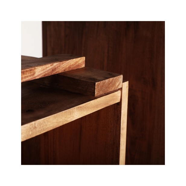 Set 2 Cajas AKVIRAN, Caoba / Marrón -...