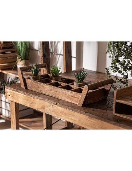 Macetero Bandeja AKVIRAN, Caoba / Marrón - Kodu Home Design