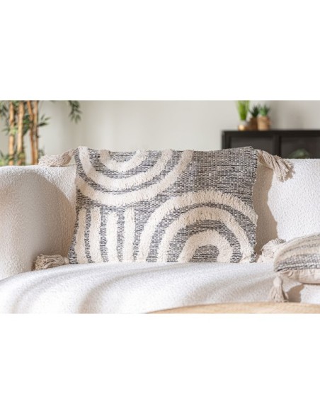 Cojín ANYA, Algodón / Blanco, Negro - Kodu Home Design