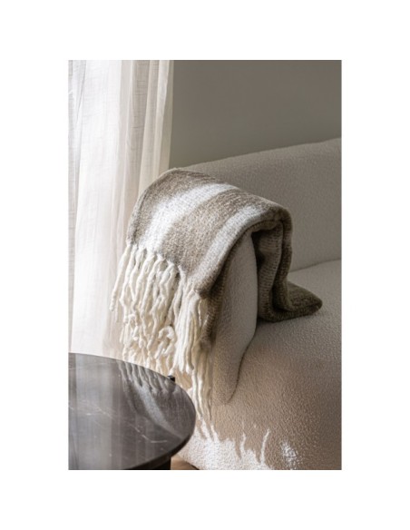 Manta Plaid DUNIA 125x160 cm, Acrílico / Marrón - Kodu Home Design