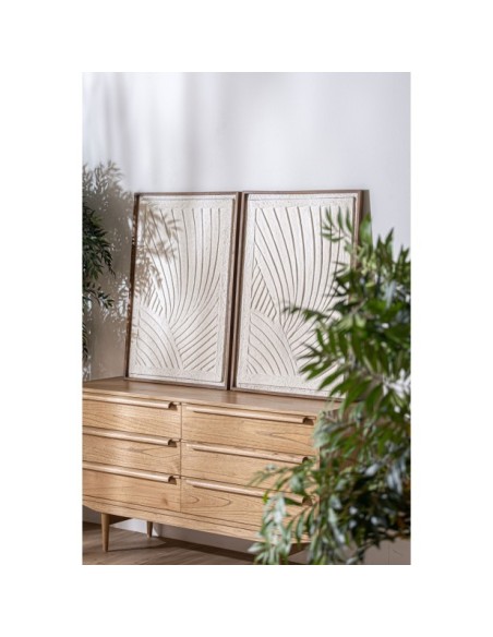 Cuadro NAKAL, Papel Maché / Blanco, Marrón - Kodu Home Design