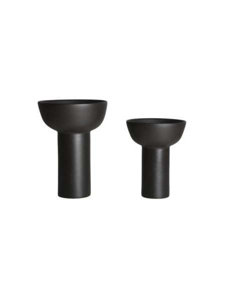 Jarrón GLESSY, Cerámica / Negro - Kodu Home Design