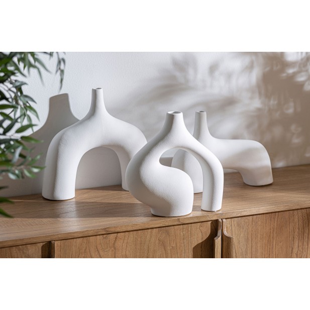 Jarrón ZICK, Cerámica / Blanco - Kodu...