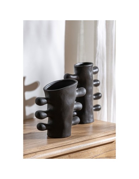 Jarrón GLESSY, Cerámica / Negro - Kodu Home Design