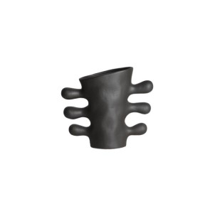 Jarrón GLESSY 28x25 cm, Cerámica / Negro - Kodu Home Design
