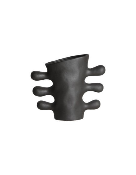 Jarrón GLESSY 28x25 cm, Cerámica / Negro - Kodu Home Design