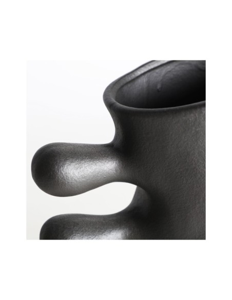 Jarrón GLESSY 28x25 cm, Cerámica / Negro - Kodu Home Design