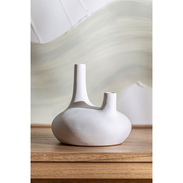 Jarrón ZICK, Cerámica / Blanco - Kodu...