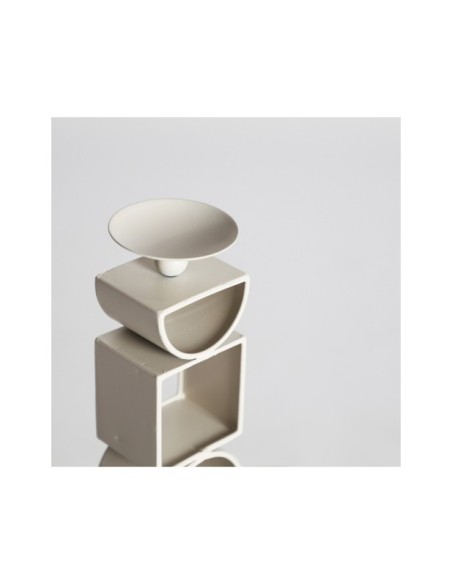 Portavelas GREYLE 7x26 cm, Hierro / Blanco Roto - Kodu Home Design