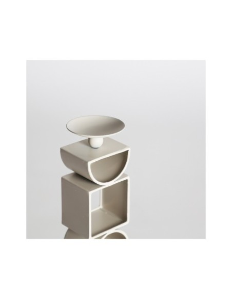 Portavelas GREYLE, Hierro / Blanco Roto - Kodu Home Design