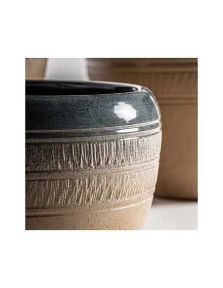 Set 3 Maceteros GOTHE, Cerámica / Verde - Kodu Home Design