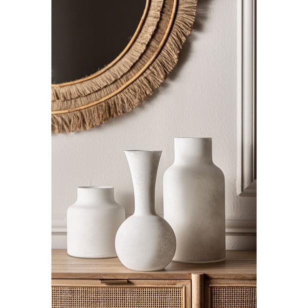 Vaso JANEA, Vidrio / Blanco - Kodu...