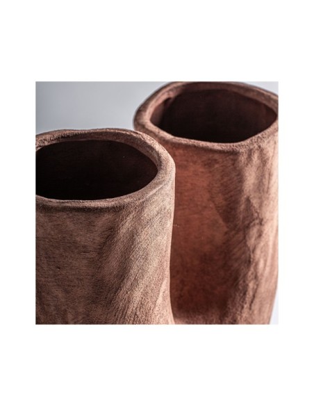 Jarrón MEZIN 33x14x49 cm, Cerámica / Marrón - Kodu Home Design