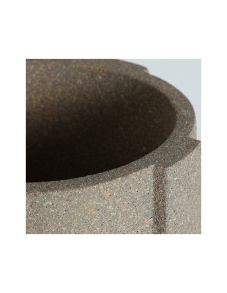 Macetero LUNOR Ø37x61 cm, Poliresina / Marrón - Kodu Home Design