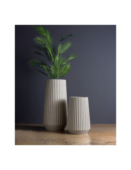Macetero SANDEN Ø38x61 cm, Poliresina / Gris - Kodu Home Design