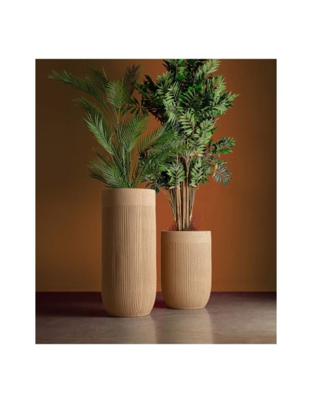 Macetero KAVAN Ø40x91 cm, Poliresina / Arena - Kodu Home Design