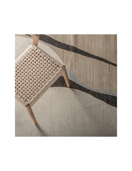 Alfombra DIONE 300x200 cm, Viscosa / Beige, Gris - Kodu Home Design