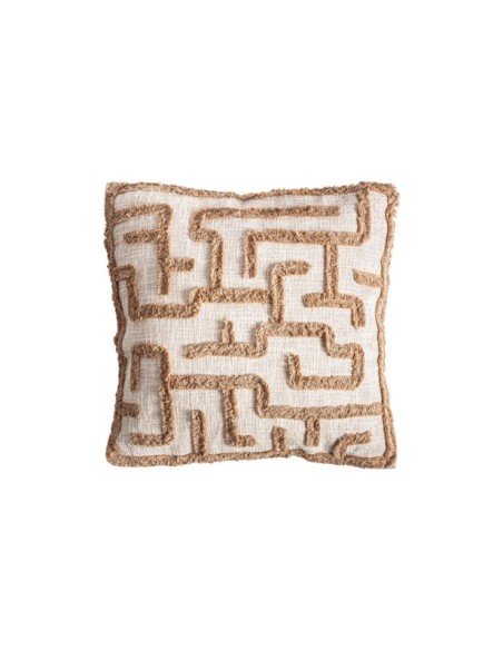 Cojín BRENDA, Algodón / Beige, Marrón - Kodu Home Design