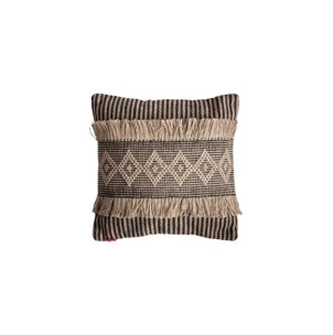 Cojín BLAHIR, Yute / Marrón Claro, Negro - Kodu Home Design