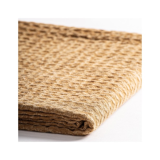 Manta Plaid SERANHE, Algodón / Camel...