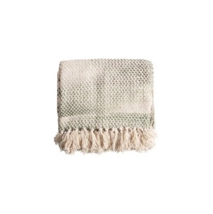 Manta Plaid ESARHE, Algodón / Beige, Verde - Kodu Home... 2