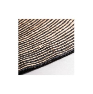 Alfombra LEANDRA 180x180 cm, Algodón / Beige, Negro -... 2