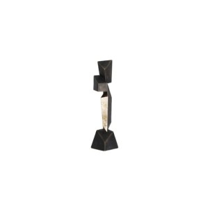 Figura Decorativa VERTEX 11x10x46 cm, Resina / Negro, Oro...