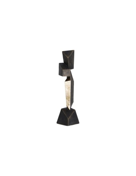 Figura Decorativa VERTEX 11x10x46 cm, Resina / Negro, Oro - Kodu Home Design