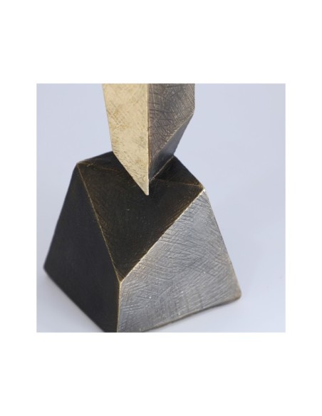 Figura Decorativa VERTEX 11x10x46 cm, Resina / Negro, Oro - Kodu Home Design