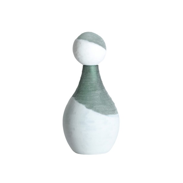 Jarrón KONO, Vidrio / Verde, Blanco -...