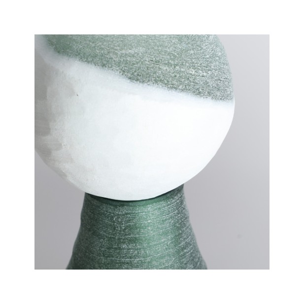 Jarrón KONO, Vidrio / Verde, Blanco -...