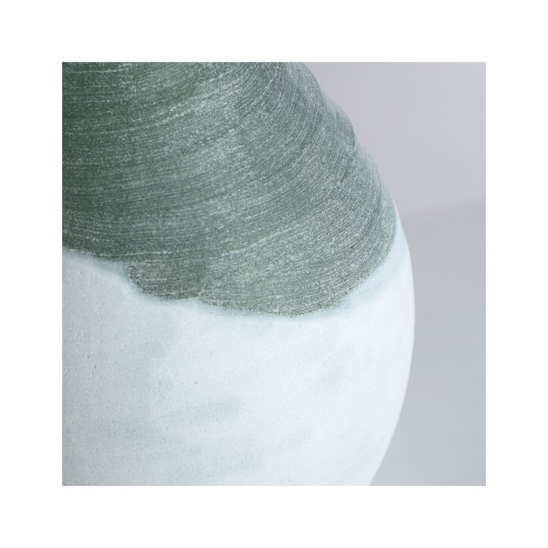Jarrón KONO, Vidrio / Verde, Blanco -...