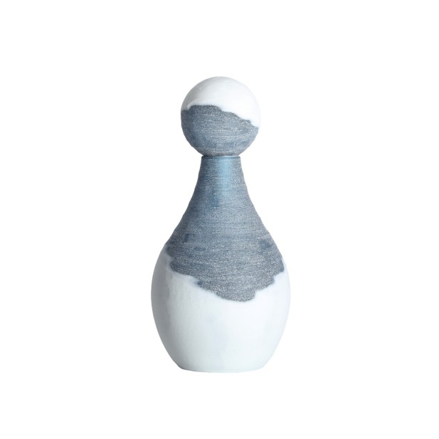 Jarrón KONO, Vidrio / Azul, Blanco -...