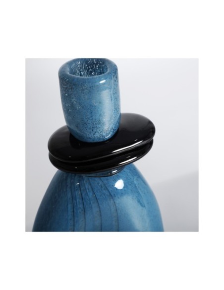 Jarrón RUISE, Vidrio / Azul, Negro - Kodu Home Design