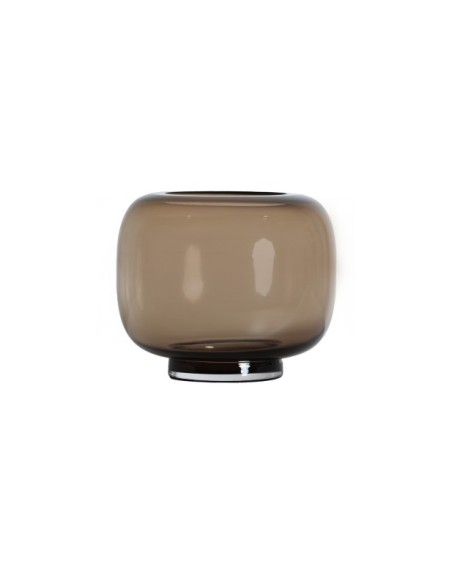 Jarrón ZINA 23x23x19 cm, Vidrio / Marrón - Kodu Home Design