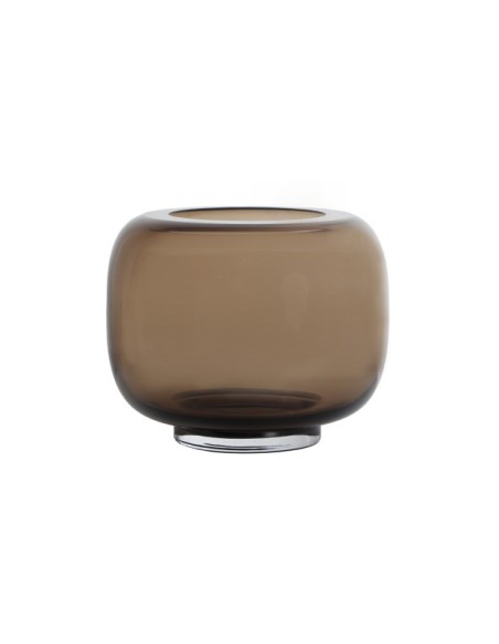 Jarrón ZINA 30x30x25 cm, Vidrio / Marrón - Kodu Home Design