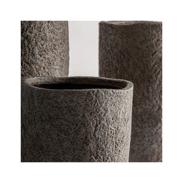 Set 3 Maceteros ROKA, Cerámica / Gris...