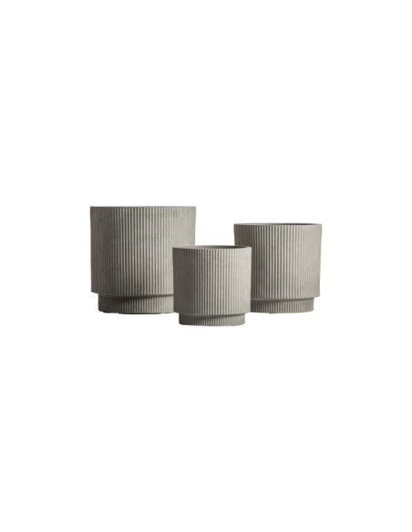 Set 3 Maceteros VULK, Cerámica / Gris - Kodu Home Design
