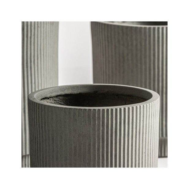 Set 3 Maceteros VULK, Cerámica / Gris...