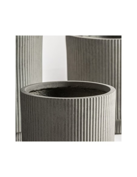 Set 3 Maceteros VULK, Cerámica / Gris - Kodu Home Design