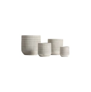 Set 4 Maceteros ARIS, Cerámica / Gris - Kodu Home Design