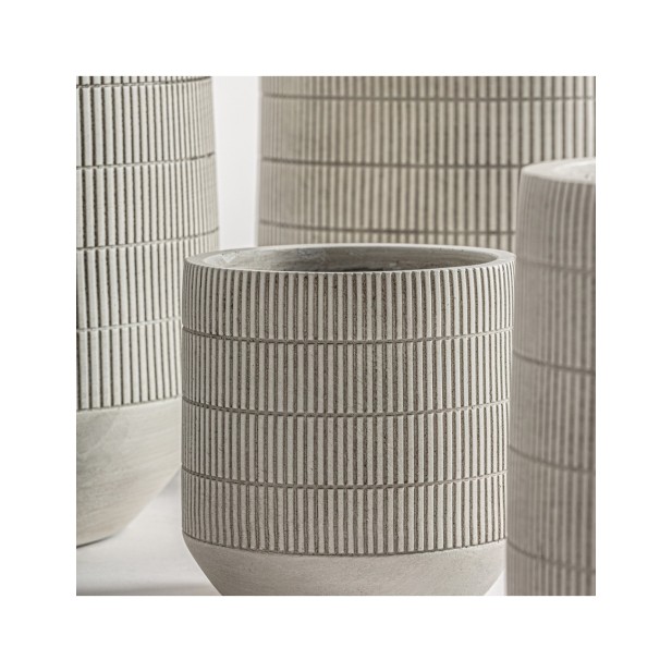 Set 4 Maceteros ARIS, Cerámica / Gris...