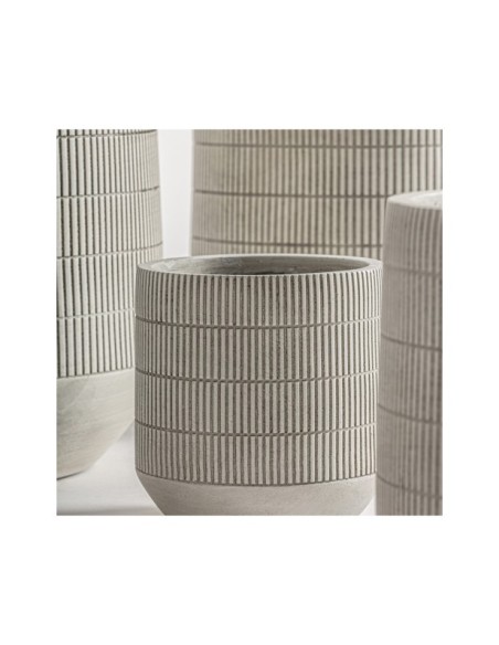 Set 4 Maceteros ARIS, Cerámica / Gris - Kodu Home Design